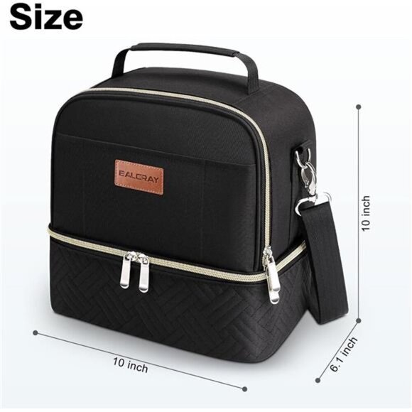 Lunch Bag Women Men, Double Deck Lunch Box Insulated Lunch Bag for Adults Work - Picture 6 of 7